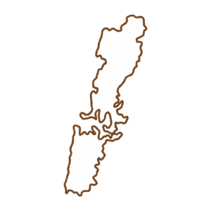 対馬の地図のフリーイラスト Clip art of tsushima-island map