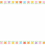 チューリップの映像フレーム素材のフリーイラスト Clip art of tulip video frame