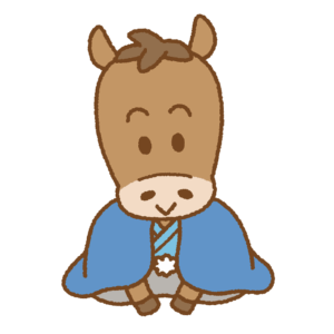 新年の挨拶をするウマのフリーイラスト Clip art of uma-shinnen-aisatsu