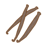 バニラビーンズのフリーイラスト Clip art of vanilla-beans