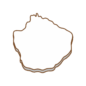 屋久島の地図のフリーイラスト Clip art of yakushima-island map