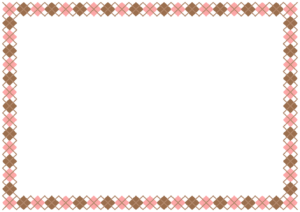 バレンタインカラーのアーガイル柄のフレーム素材のフリーイラスト Clip art of valentine argyle paper frame