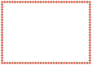 バレンタインカラーのアーガイル柄のフレーム素材のフリーイラスト Clip art of valentine argyle paper frame