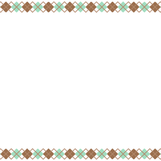 チョコミントカラーのアーガイル柄フレーム素材