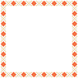 紅白金のアーガイル柄の正方形フレーム素材のフリーイラスト Clip art of kouhakukin argyle square frame