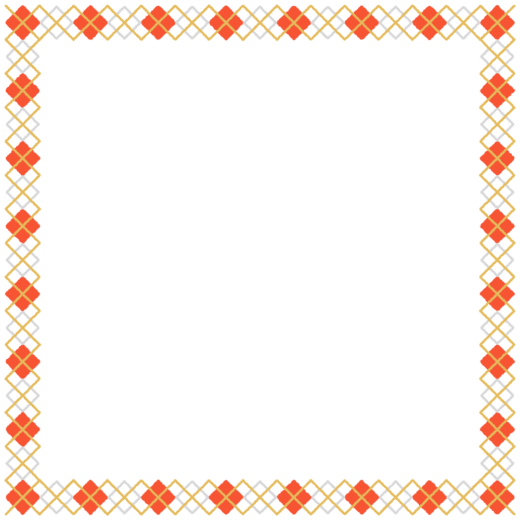紅白金のアーガイル柄の正方形フレーム素材