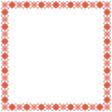 バレンタインカラーのアーガイル柄の正方形フレーム素材