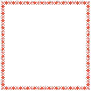 バレンタインカラーのアーガイル柄の正方形フレーム素材のフリーイラスト Clip art of valentine argyle square frame
