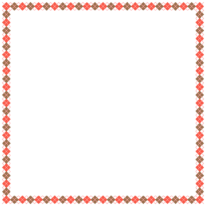 バレンタインカラーのアーガイル柄の正方形フレーム素材のフリーイラスト Clip art of valentine argyle square frame