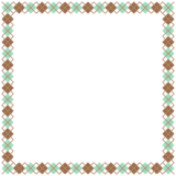 チョコミントカラーのアーガイル柄の正方形フレーム素材