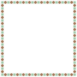 チョコミントカラーのアーガイル柄の正方形フレーム素材のフリーイラスト Clip art of chocomint square frame