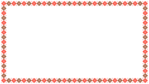 バレンタインカラーのアーガイル柄の映像フレーム素材のフリーイラスト Clip art of valentine argyle video frame