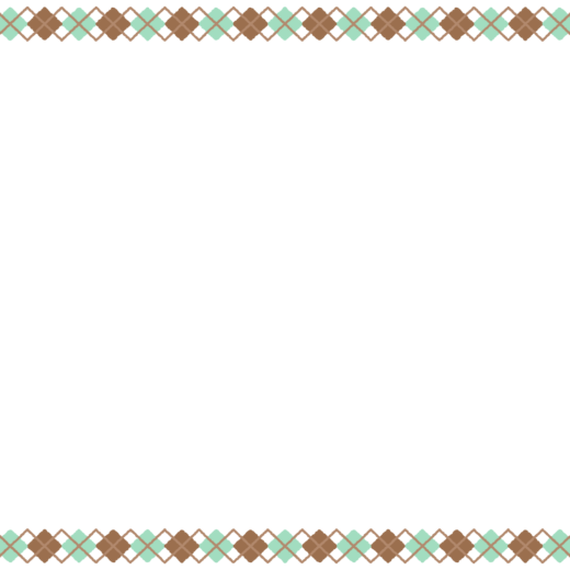チョコミントカラーのアーガイル柄の映像フレーム素材