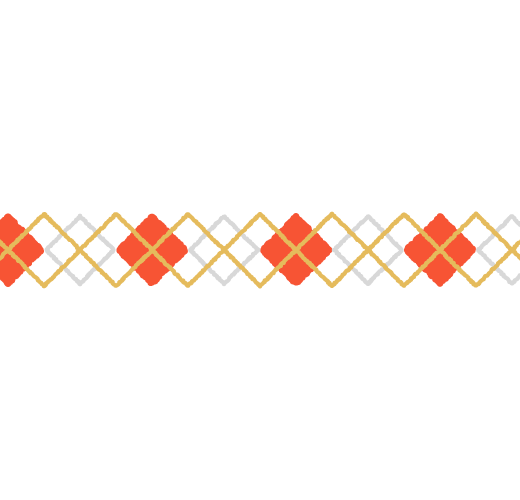 紅白金のアーガイル柄のライン素材