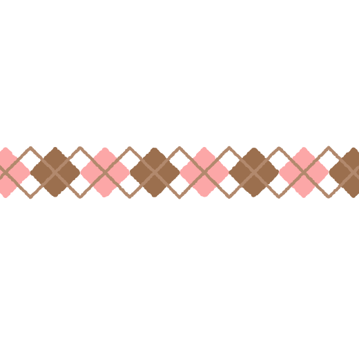 バレンタインカラーのアーガイル柄のライン素材