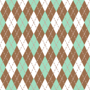 チョコミントカラーのアーガイル柄のパターン素材のフリーイラスト Clip art of chocomint argyle pattern