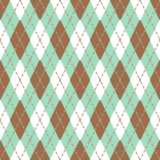 チョコミントカラーのアーガイル柄のパターン素材のフリーイラスト Clip art of chocomint argyle pattern