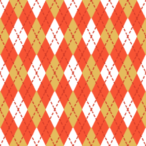 紅白金のアーガイル柄のパターン素材のフリーイラスト Clip art of kouhakukin argyle pattern