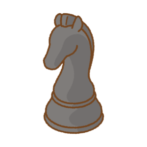 チェスのナイトの駒のフリーイラスト Clip art of chess-piece-knight