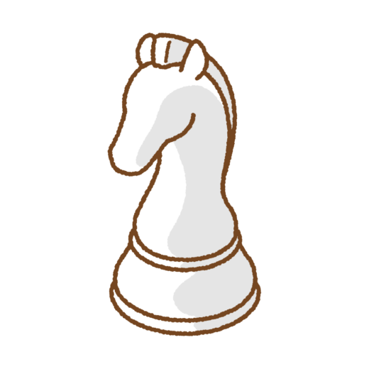 チェスのナイトの駒のイラスト
