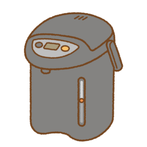 電気ポットのフリーイラスト Clip art of electric-water-boiler