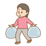 ゴミを出す人のフリーイラスト Clip art of take out the trash