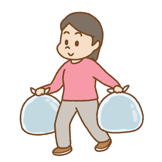 ゴミ出しをする人のイラスト