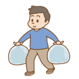 ゴミを出す人のフリーイラスト Clip art of take out the trash