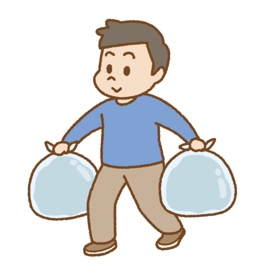 ゴミ出しをする人のイラスト