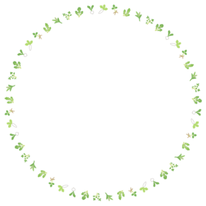 春の七草の丸フレーム素材のフリーイラスト Clip art of haru-no-nanakusa circle frame