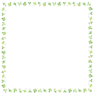 春の七草の正方形フレーム素材のフリーイラスト Clip art of haru-no-nanakusa square frame