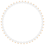 鏡餅の丸フレーム素材のフリーイラスト Clip art of kagamimochi circle frame