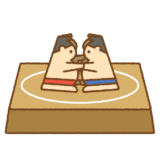 紙相撲のフリーイラスト Clip art of kami-zumou