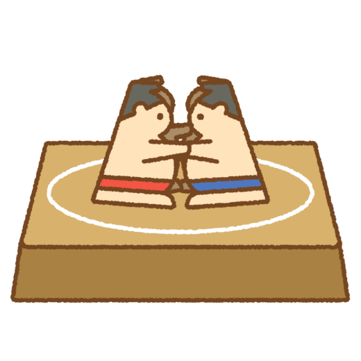 紙相撲のイラスト