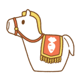 ウマの置物のフリーイラスト Clip art of lucky-charm uma