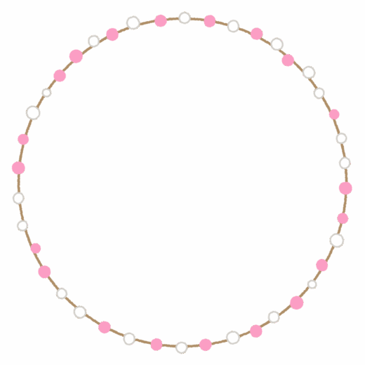 餅花の丸フレーム素材