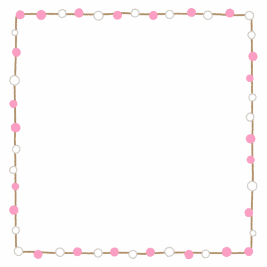 餅花の正方形フレーム素材