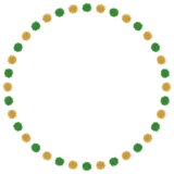 クリスマスカラーのお花紙の丸フレーム素材