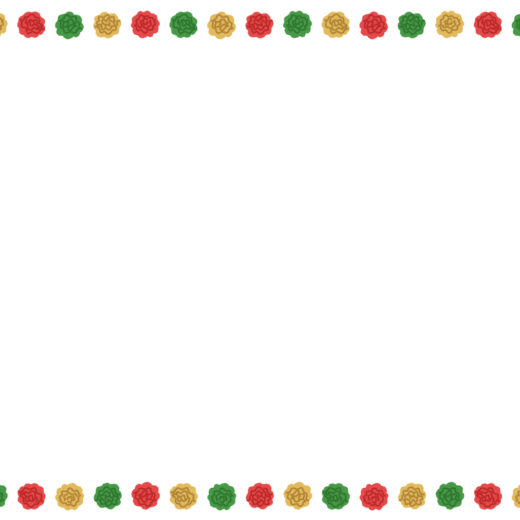 クリスマスカラーのお花紙のフレーム素材