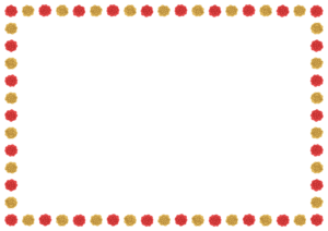 クリスマスカラーのお花紙のフレーム素材のフリーイラスト Clip art of christmas ohanagami paper frame