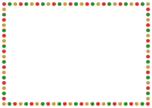 クリスマスカラーのお花紙のフレーム素材のフリーイラスト Clip art of christmas ohanagami paper frame