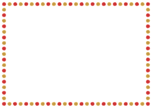 クリスマスカラーのお花紙のフレーム素材のフリーイラスト Clip art of christmas ohanagami paper frame