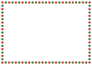 クリスマスカラーのお花紙のフレーム素材のフリーイラスト Clip art of christmas ohanagami paper frame