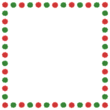 クリスマスカラーのお花紙の正方形フレーム素材
