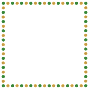 クリスマスカラーのお花紙の正方形フレーム素材のフリーイラスト Clip art of christmas ohanagami square frame