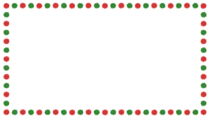 クリスマスカラーのお花紙の映像フレーム素材のフリーイラスト Clip art of christmas ohanagami video frame