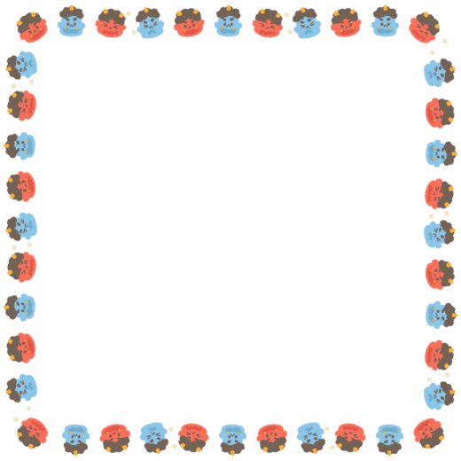 鬼の正方形フレーム素材