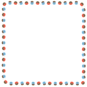 鬼の正方形フレーム素材のフリーイラスト Clip art of oni square frame