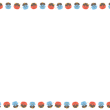 鬼の映像フレーム素材のフリーイラスト Clip art of oni video frame