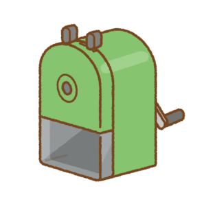 鉛筆削りのフリーイラスト Clip art of pencil-sharpener